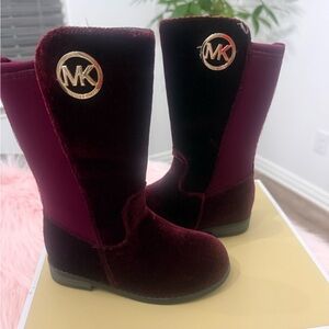 Michael Kors Deep Red Velvet Boots